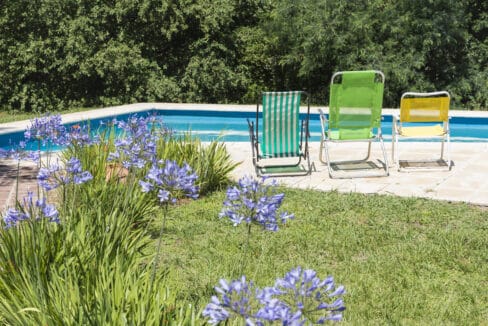 piscine creusée enterrée dans un jardin